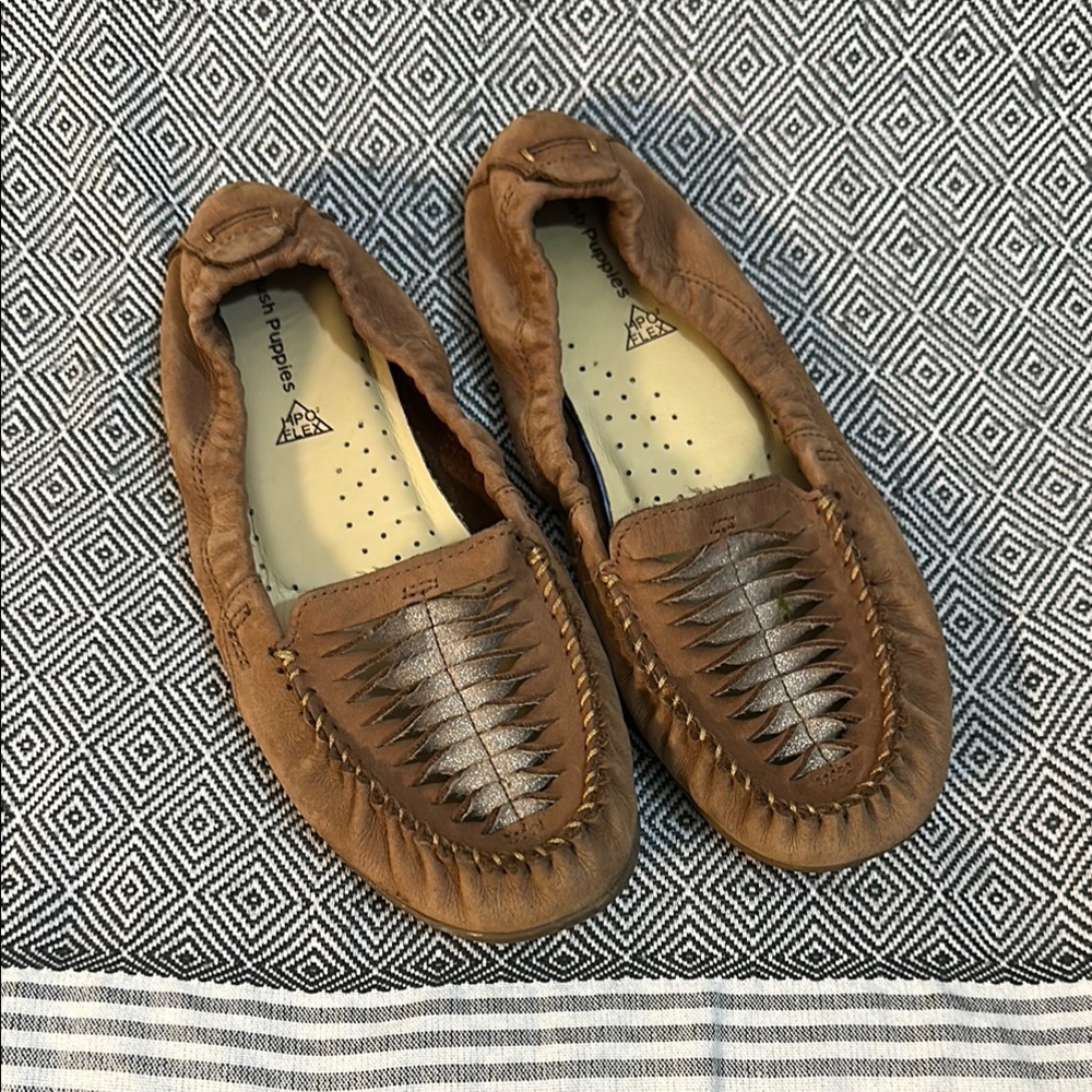 Hush Puppies Tan Leather moccasins